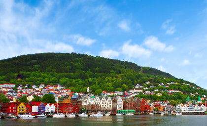 Bergen, stadje in de Noorse Fjorden