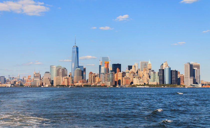 De skyline van downtown New York