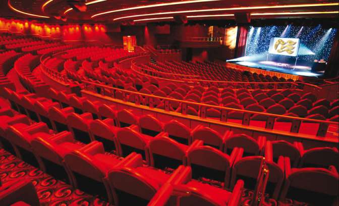 Het theater op de Caribbean Princess van Princess Cruises