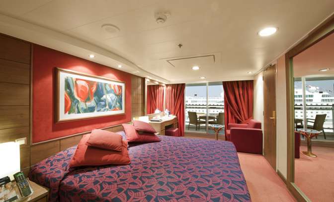 Een balkonhut op de MSC Musica