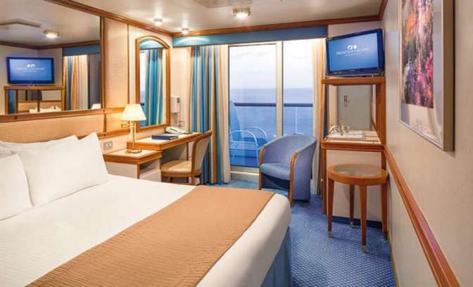 Een balkonhut op de Ruby Princess van Princess Cruises