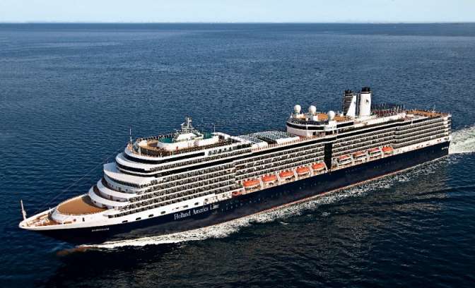 Het volledige schip de MS Eurodam van de Holland America Line.