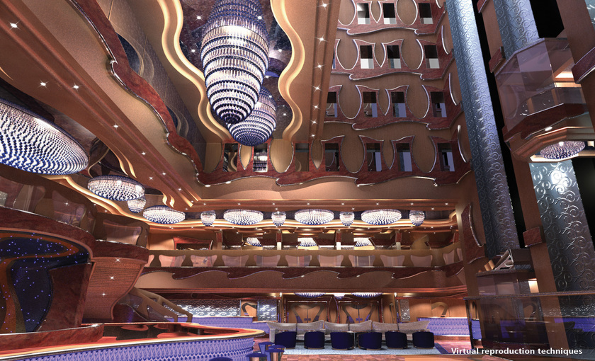 Het atrium op de Costa Luminosa