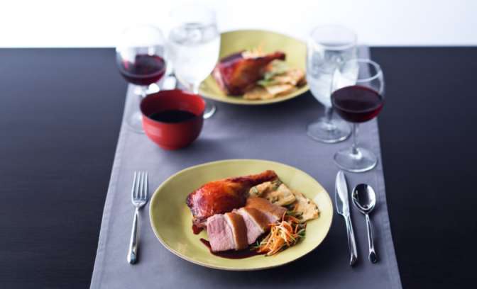 Eend bij het dinner op de Quantum of the Seas