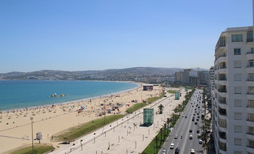 Het strand van Tanger in Marokko