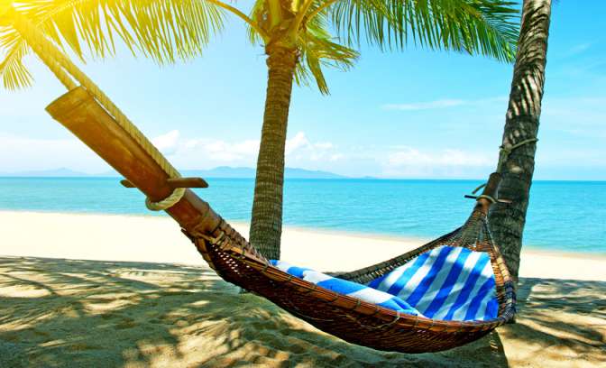 Een hangmat op de Bahamas